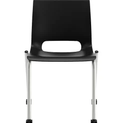 Folding & Stacking*HON Motivate Stacking Chair, Onyx Shell, Textured Platinum Frame, 2 per Carton
