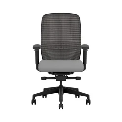 Office Chairs*HON Nucleus Fabric/Mesh Swivel Task Chair, Frost/Black (HNR1KD.Y2.STC.A.H.IM.CU22.BL.SB.T)