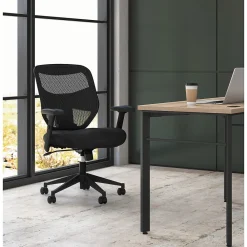 Office Chairs*HON Prominent Mesh High-Back Task Chair, Center-Tilt, Adjustable Arms, Black Sandwich (BSXVL531MM10)