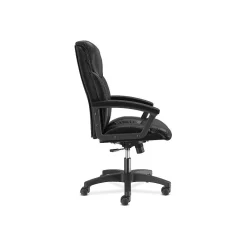 Office Chairs*HON SofThread Leather High-Back Executive Chair, Center-Tilt, Fixed Arms, Black (BSXVL151SB11)
