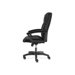 Office Chairs*HON SofThread Leather High-Back Executive Chair, Center-Tilt, Fixed Arms, Black (BSXVL151SB11)