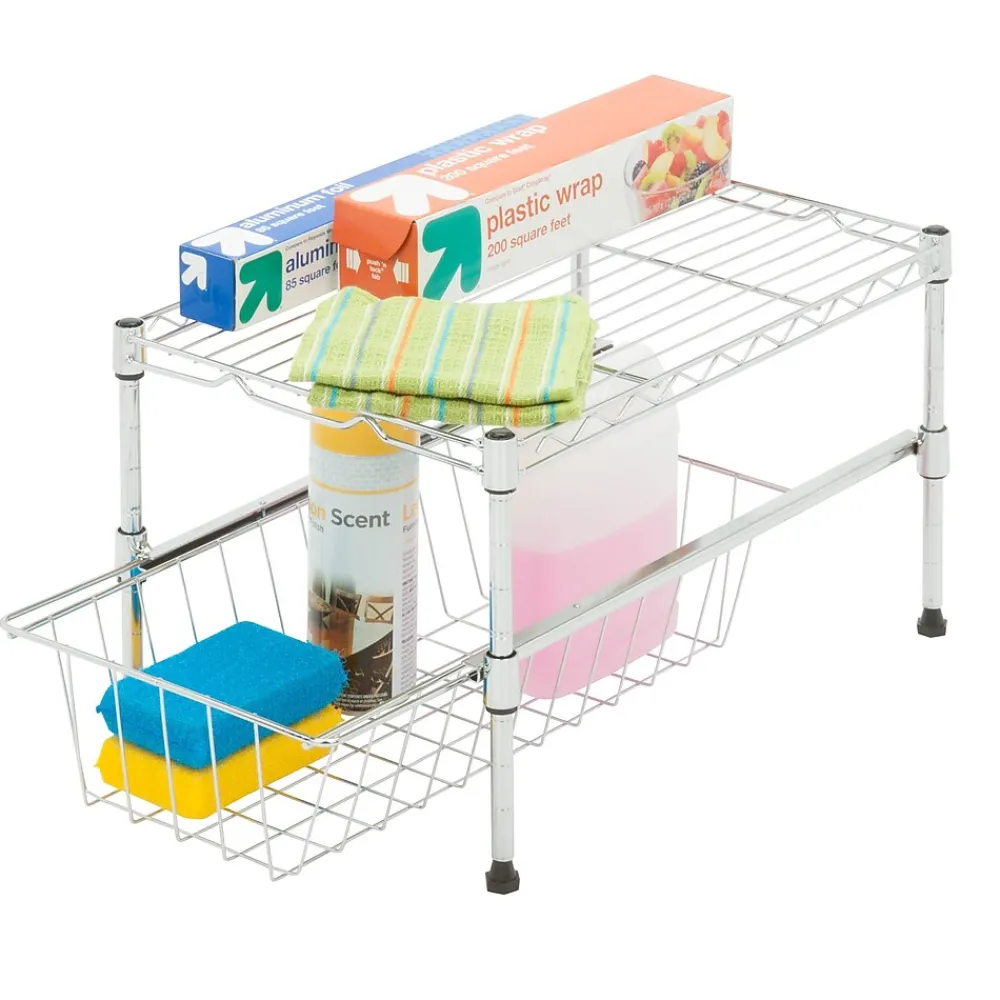 Shelving*Honey-Can-Do Cabinet 11-3/4", Chrome (SHF-04058)