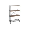 Bookcases*Honey-Can-Do 4-Shelf 63"H Steel Mobile Bookcase, Black (SHF-08838)