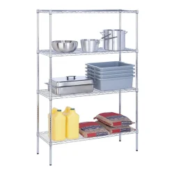 Shelving*Honey-Can-Do 4-Shelf Metal Unit, 48''W, Chrome (SHF-05226)