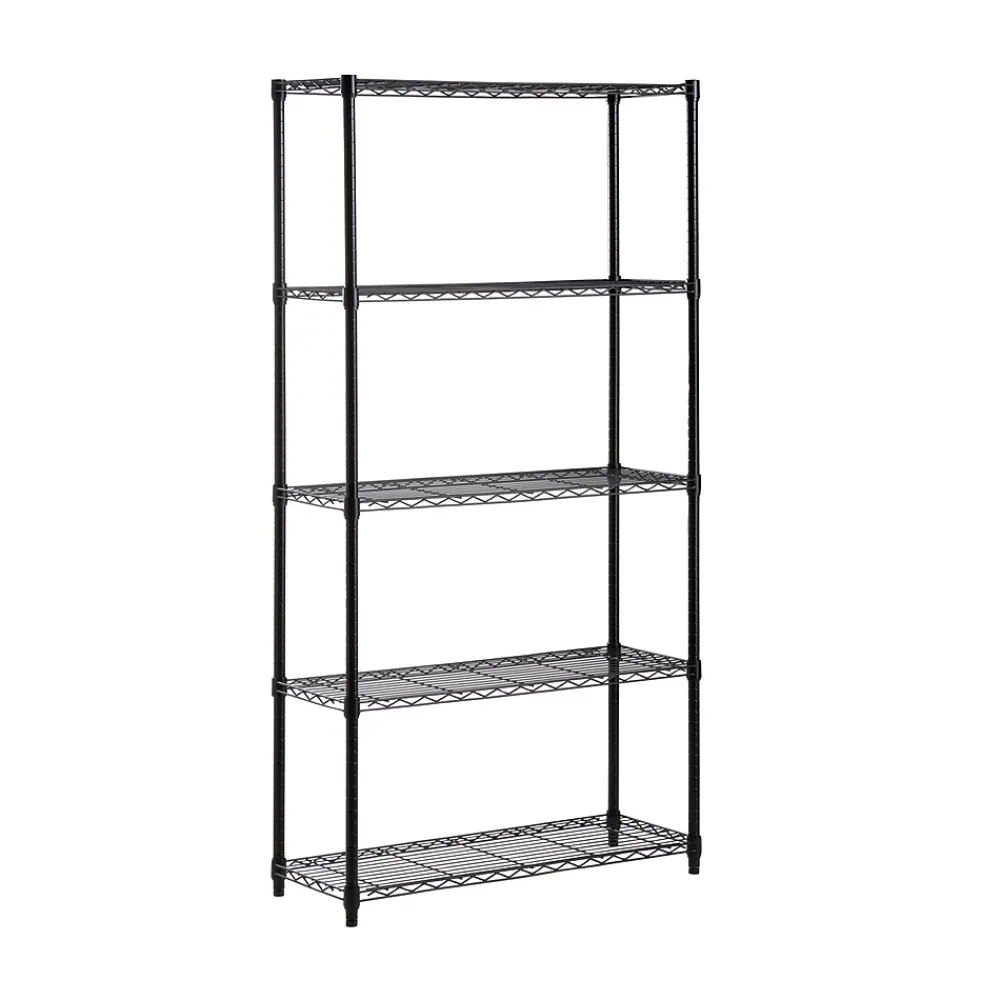Shelving*Honey-Can-Do 5-Shelf Metal Unit, 36"W, Black (SHF-01442)