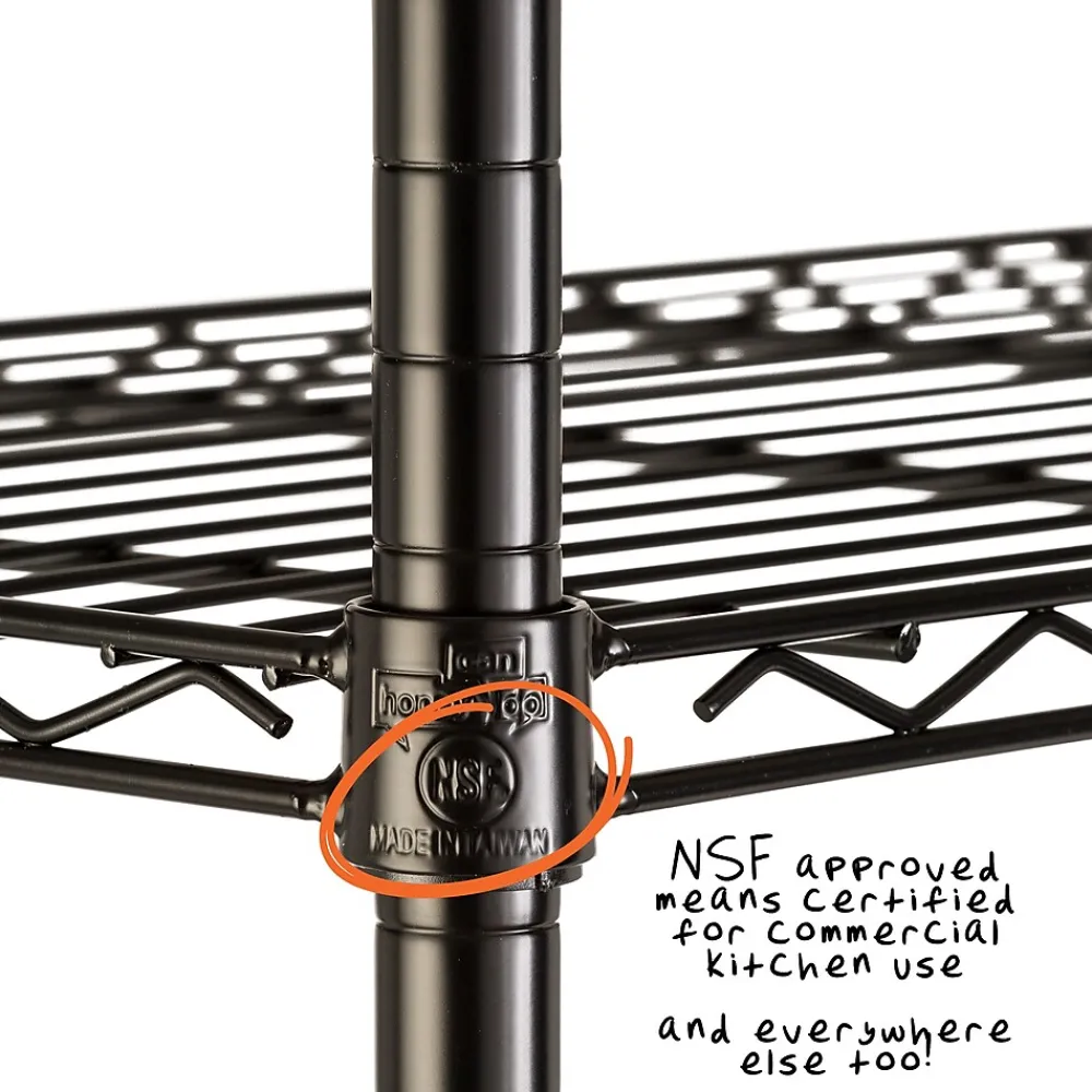 Shelving*Honey-Can-Do 5-Shelf Metal Unit, 36"W, Black (SHF-01442)