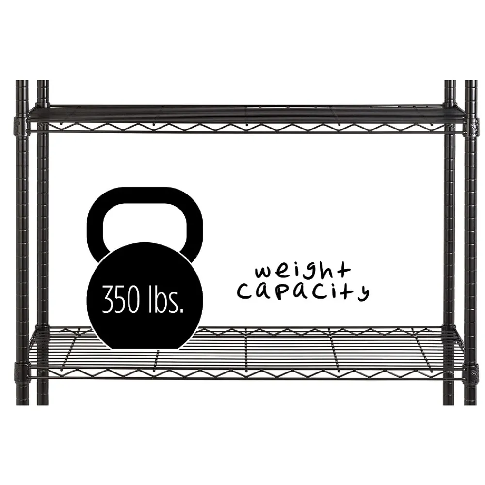 Shelving*Honey-Can-Do 5-Shelf Metal Unit, 36"W, Black (SHF-09627)