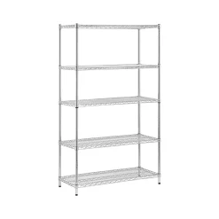 Shelving*Honey-Can-Do 5-Shelf Metal Unit, 42"W, Chrome (SHF-01441)