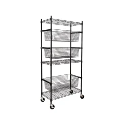 Shelving*Honey-Can-Do 3-Shelf Steel Shelving Unit, 73.6" x 35.6" x 17.9", Black (SHF-09977)