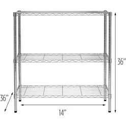 Shelving*Honey-Can-Do Three Tier Storage Shelf, Chrome (SHF-09367)