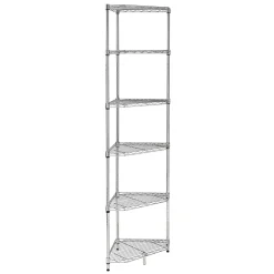 Shelving*Honey-Can-Do 6-Tier Compact Triangle Corner Shelving Unit, Chrome (SHF-10025)