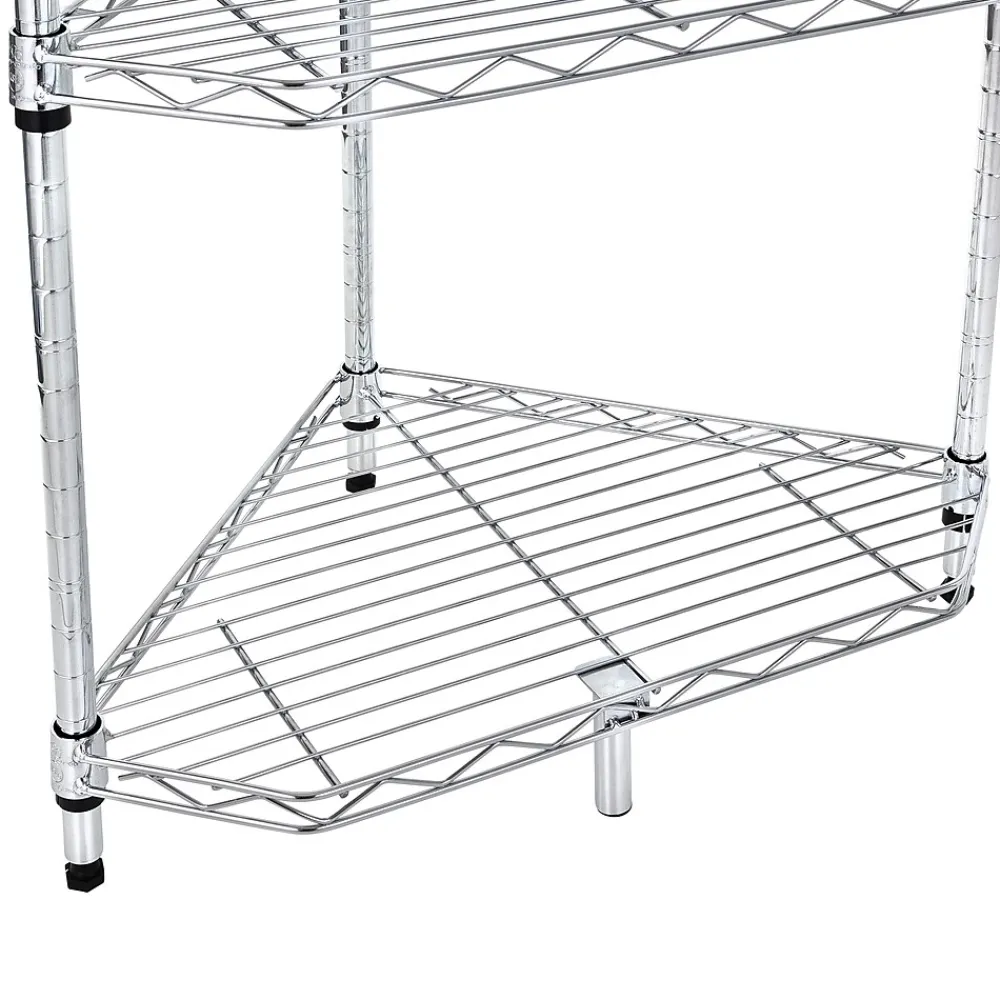 Shelving*Honey-Can-Do 6-Tier Compact Triangle Corner Shelving Unit, Chrome (SHF-10025)