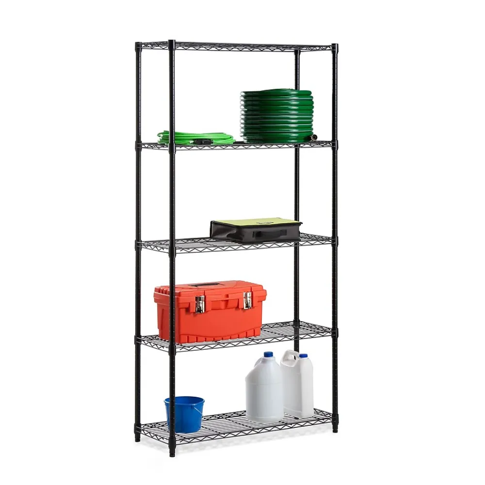 Shelving*Honey-Can-Do 5-Tier Shelving, Black Powder Coat (SHF-06831)
