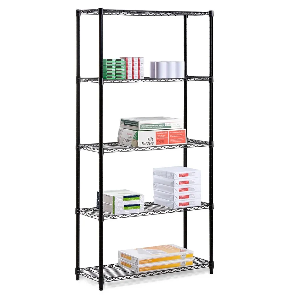 Shelving*Honey-Can-Do 5-Tier Shelving, Black Powder Coat (SHF-06831)