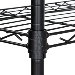 Shelving*Honey-Can-Do 4-Tier Slim Profile Wide Shelving Unit, Black (SHF-10003)