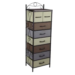 Shelving*Household Essentials 8-Drawer Tower, Black/Brown/Green/Blue (8044-1)