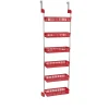 Shelving*Household Essentials OTD 6-Shelf Hanging Storage Rack, 57" x 19.25" x 6.25", Red (2153-1)