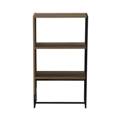 Bookcases*Household Essentials Wrap 41.5" 3-Shelf Bookcase, Brown/Black Laminate/Steel (8260-1) Brown and Black