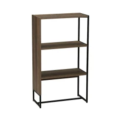 Bookcases*Household Essentials Wrap 41.5" 3-Shelf Bookcase, Brown/Black Laminate/Steel (8260-1) Brown and Black