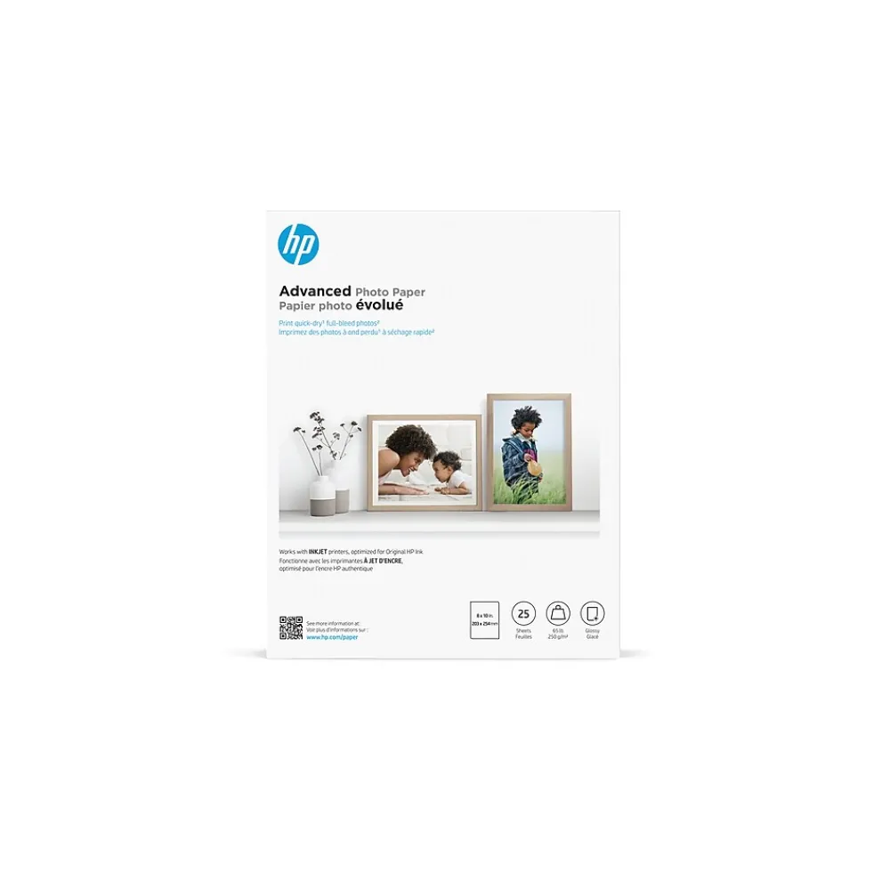 Photo Paper*HP Advanced Photo Paper, Glossy, 8" x 10", 25 Sheets/Pack (6J777A)