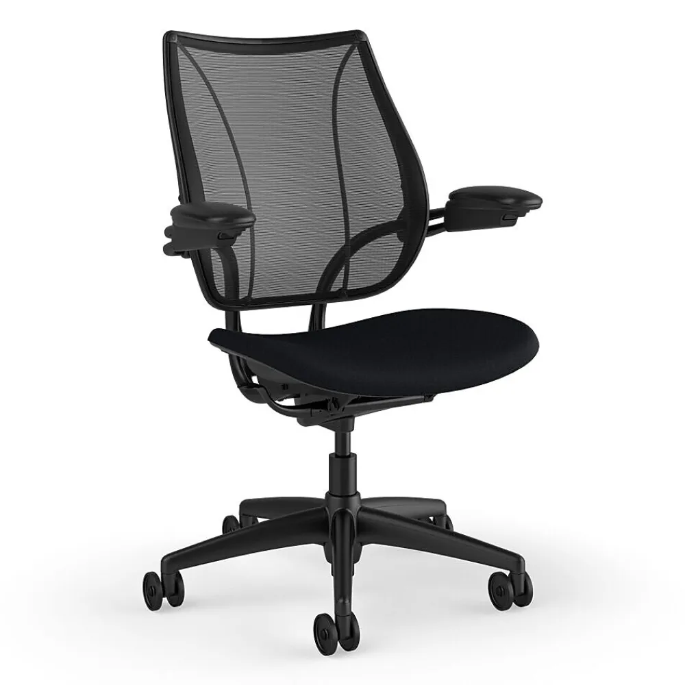 Office Chairs*Humanscale Liberty Ergonomic Fabric Swivel Task Chair, Black (L113BM10CF10XFSHNSC)