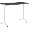 Standing Desks*ICEBERG Arc Adjustable Height Rectangular Conference Table, Gray Walnut/Silver Legs, 30"-42"H x 60"W x 30"D