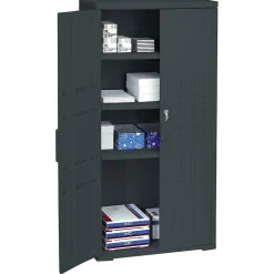 Storage Cabinets*ICEBERG ® Officeworks® Polyethylene Storage Cabinet, Non-Assembled, 66Hx33Wx18D", Black