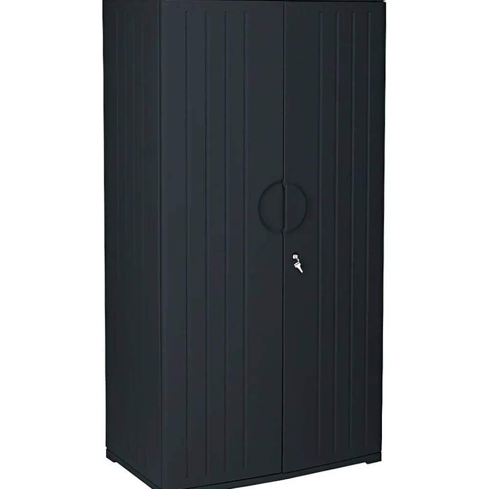 Storage Cabinets*ICEBERG ® Officeworks® Polyethylene Storage Cabinet, Non-Assembled, 72Hx36Wx22D", Black