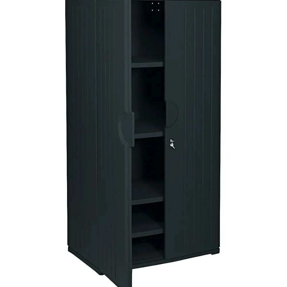 Storage Cabinets*ICEBERG ® Officeworks® Polyethylene Storage Cabinet, Non-Assembled, 72Hx36Wx22D", Black