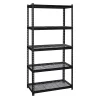Shelving*Iron Horse 2300 lb. Wire Rivet Series 5-Shelf Metal/Wire Deck Shelving Unit, 36"W, Black (22130)