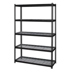 Shelving*Iron Horse 2300 lb. Wire Rivet Series 5-Shelf Metal/Wire Deck Shelving Unit, 48