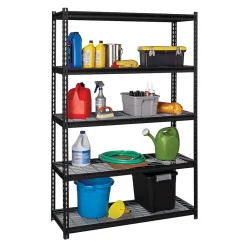 Shelving*Iron Horse 2300 lb. Wire Rivet Series 5-Shelf Metal/Wire Deck Shelving Unit, 48