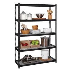 Shelving*Iron Horse 2300 lb. Wire Rivet Series 5-Shelf Metal/Wire Deck Shelving Unit, 48