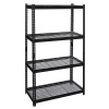 Shelving*Iron Horse 2300 lb. Wire Rivet Series 4-Shelf Metal/Wire Deck Shelving Unit, 36"W, Black (22129)