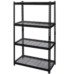 Shelving*Iron Horse 2300 lb. Wire Rivet Series 4-Shelf Metal/Wire Deck Shelving Unit, 36