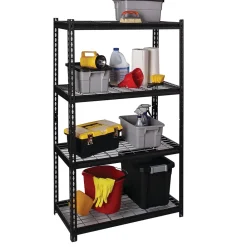 Shelving*Iron Horse 2300 lb. Wire Rivet Series 4-Shelf Metal/Wire Deck Shelving Unit, 36