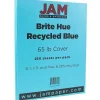 Card Stock*JAM Paper 65 lb. Cardstock Paper, 8.5" x 11", Blue, 250 Sheets/Ream (101899B)
