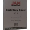 Card Stock*JAM Paper 80 lb. Cardstock Paper, 8.5" x 11", Dark Gray, 50 Sheets/Pack (26396471)