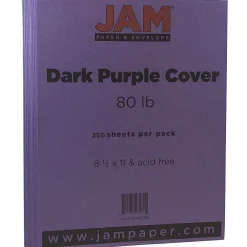 Card Stock*JAM Paper 80 lb. Cardstock Paper, 8.5" x 11", Dark Purple, 250 Sheets/Ream (364412786B)
