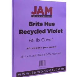 Card Stock*JAM Paper 65 lb. Cardstock Paper, 8.5" x 11", Violet Purple, 50 Sheets/Pack (102426)