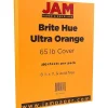Card Stock*JAM Paper 65 lb. Cardstock Paper, 8.5" x 11", Ultra Orange, 250 Sheets/Ream (151027B)