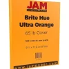 Card Stock*JAM Paper 65 lb. Cardstock Paper, 8.5" x 11", Ultra Orange, 50 Sheets/Pack (151027)