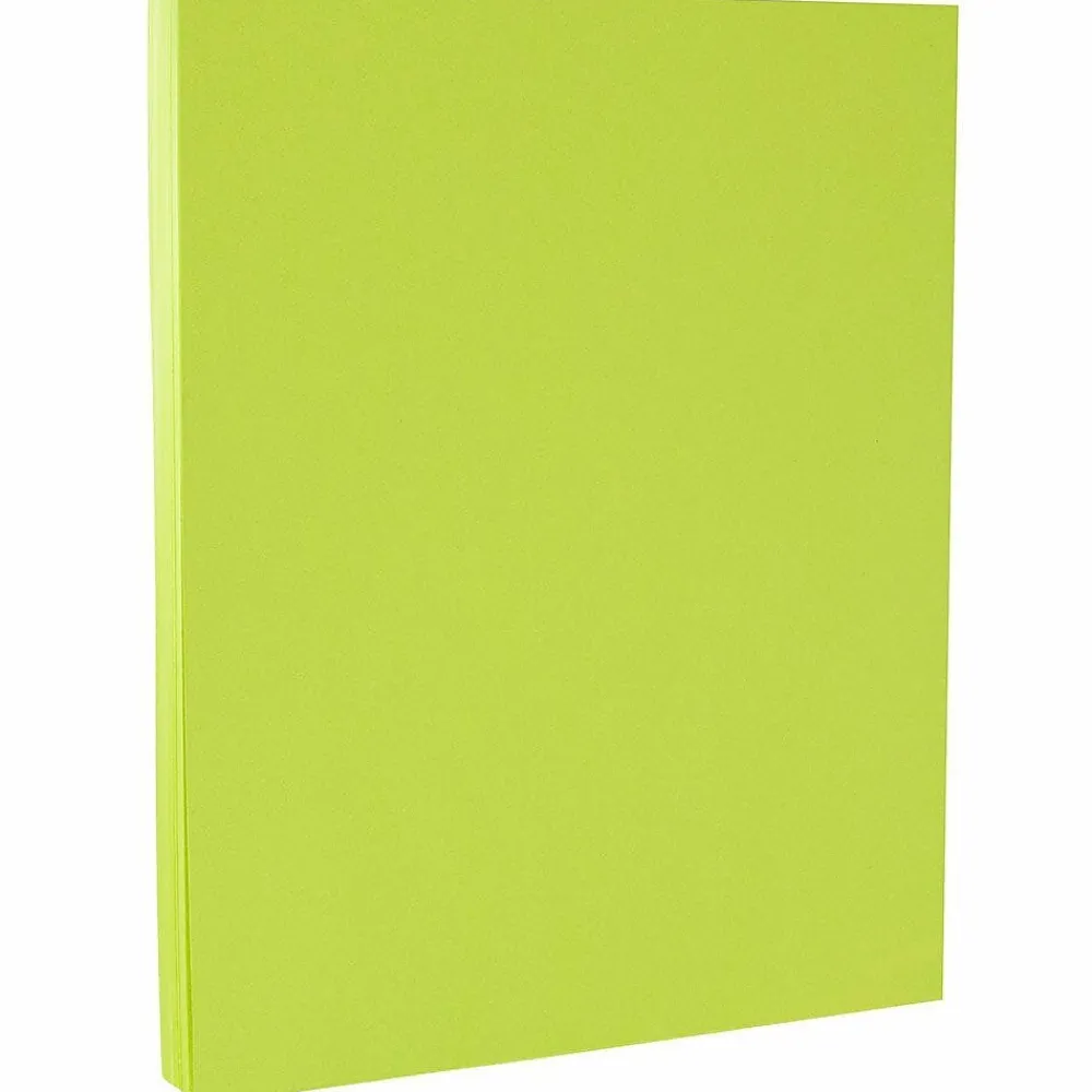 Card Stock*JAM Paper 8.5" x 11" Color Cardstock, 65lb, Ultra Lime, 100/pack (104067G)