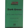 Multipurpose Paper*JAM Paper 8.5" x 14" Color Multipurpose Paper, 28 lbs., Dark Green, 50 Sheets/Ream (64429551)