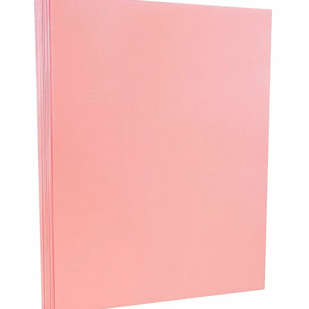 Card Stock*JAM Paper 8.5" x 11" Vellum Bristol Cardstock, 67lb, Pink, 100/pack (169831G)