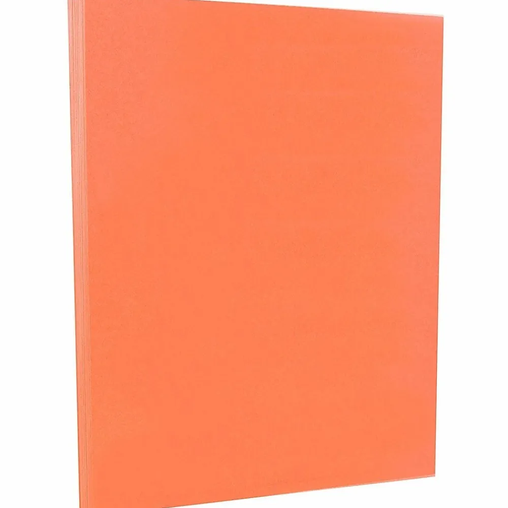 Card Stock*JAM Paper 8.5" x 11" Vellum Bristol Cardstock, 67lb, Salmon, 100/pack (169832G)