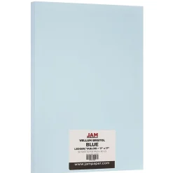Card Stock*JAM Paper ® Extra Heavy Weight 110lb Cardstock, 11 x 17 Tabloid Coverstock, Blue, 50 Sheets/Pack (16932841)