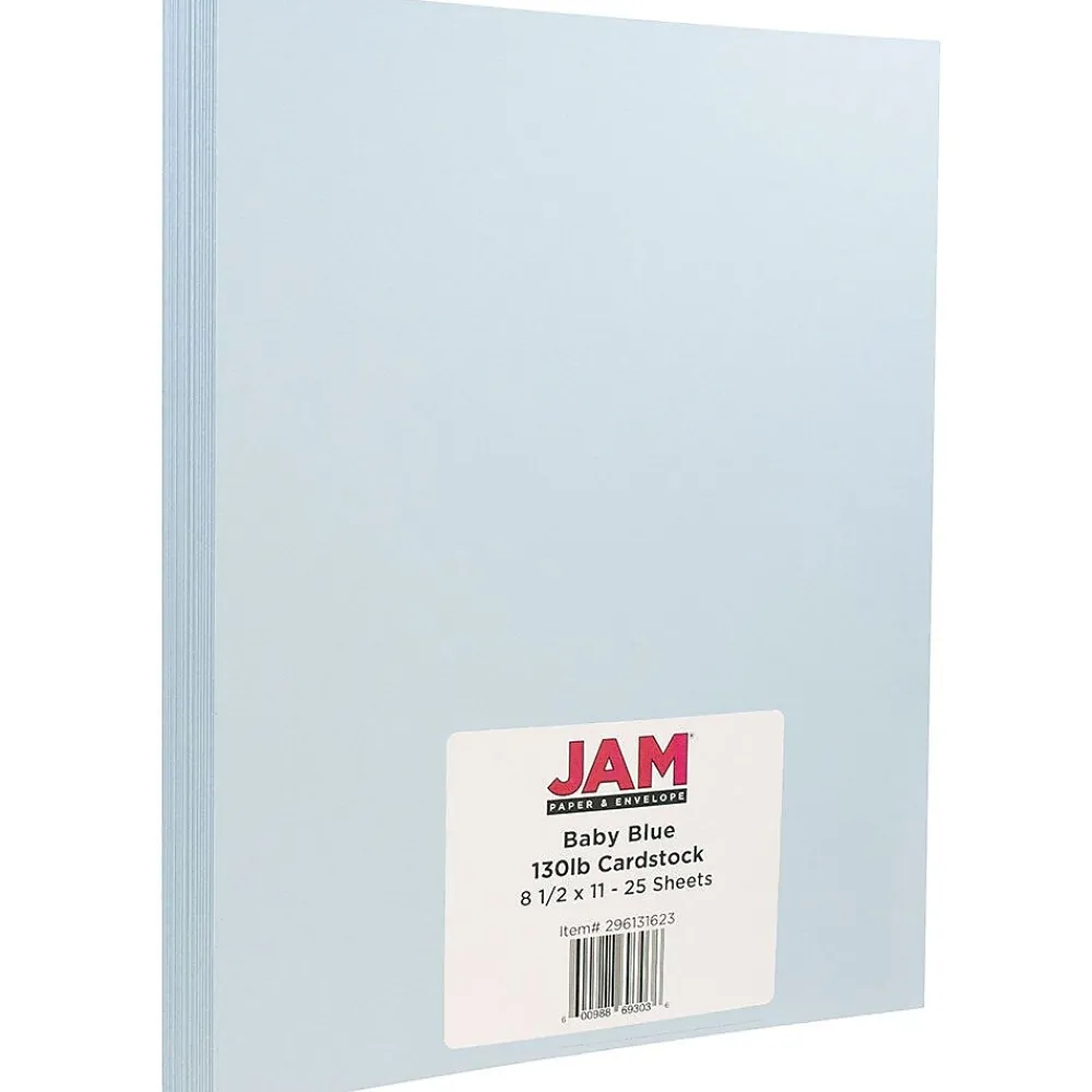 Card Stock*JAM Paper Extra Heavyweight 130 lb. Cardstock Paper, 8.5" x 11", Baby Blue, 25 Sheets/Pack (296131623)