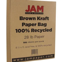 Multipurpose Paper*JAM Paper Matte 8.5" x 11" Multipurpose Paper, 28 lbs., Paper, Brown Kraft, 500 Sheets/Ream (LEKR36926B)