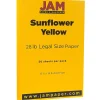 Large Quantity Paper*JAM Paper Matte Colored 8.5" x 14" Copy Paper, 28 lbs., Sunflower Yellow, 50 Sheets/Pack (16729346)
